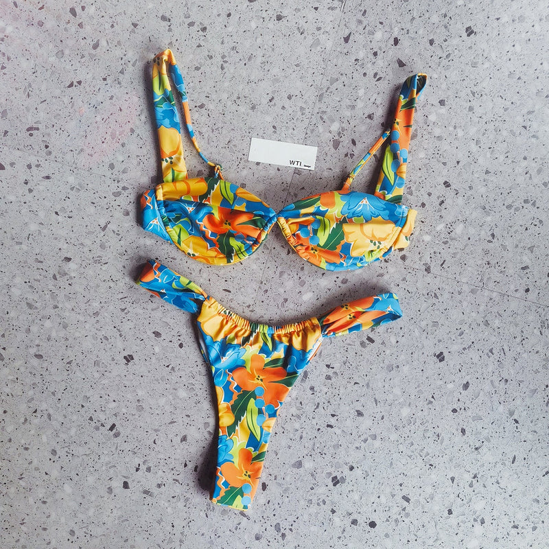 Floral Underwire Bikini Swimsuit