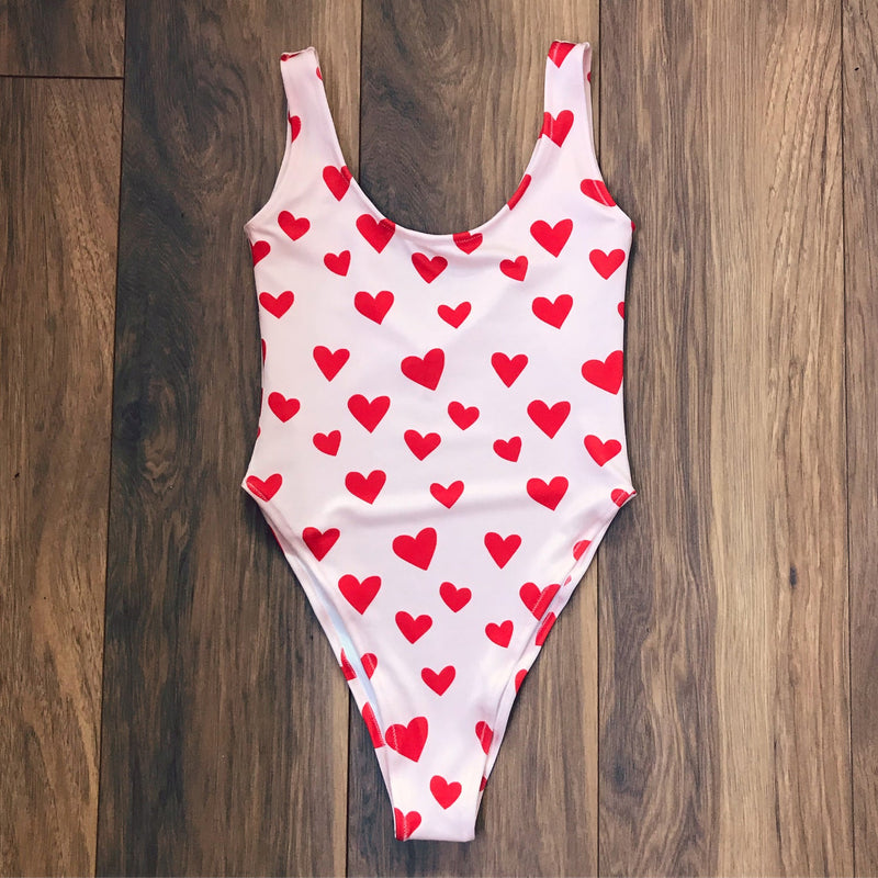 Heart & Stripes One Piece Swimsuit