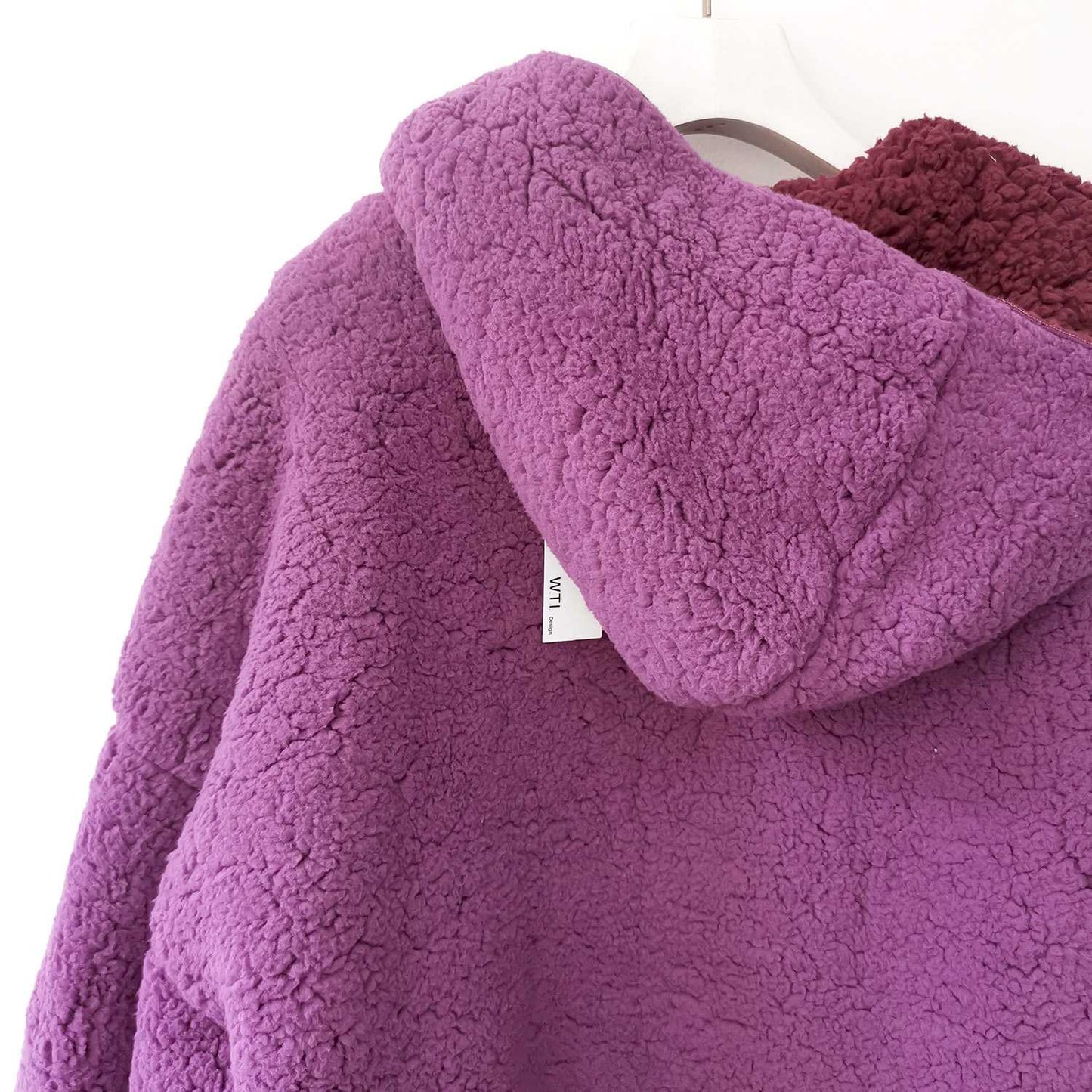 Reversible Oversized Soft Fuzzy Hoodie Coat - worthtryit.com