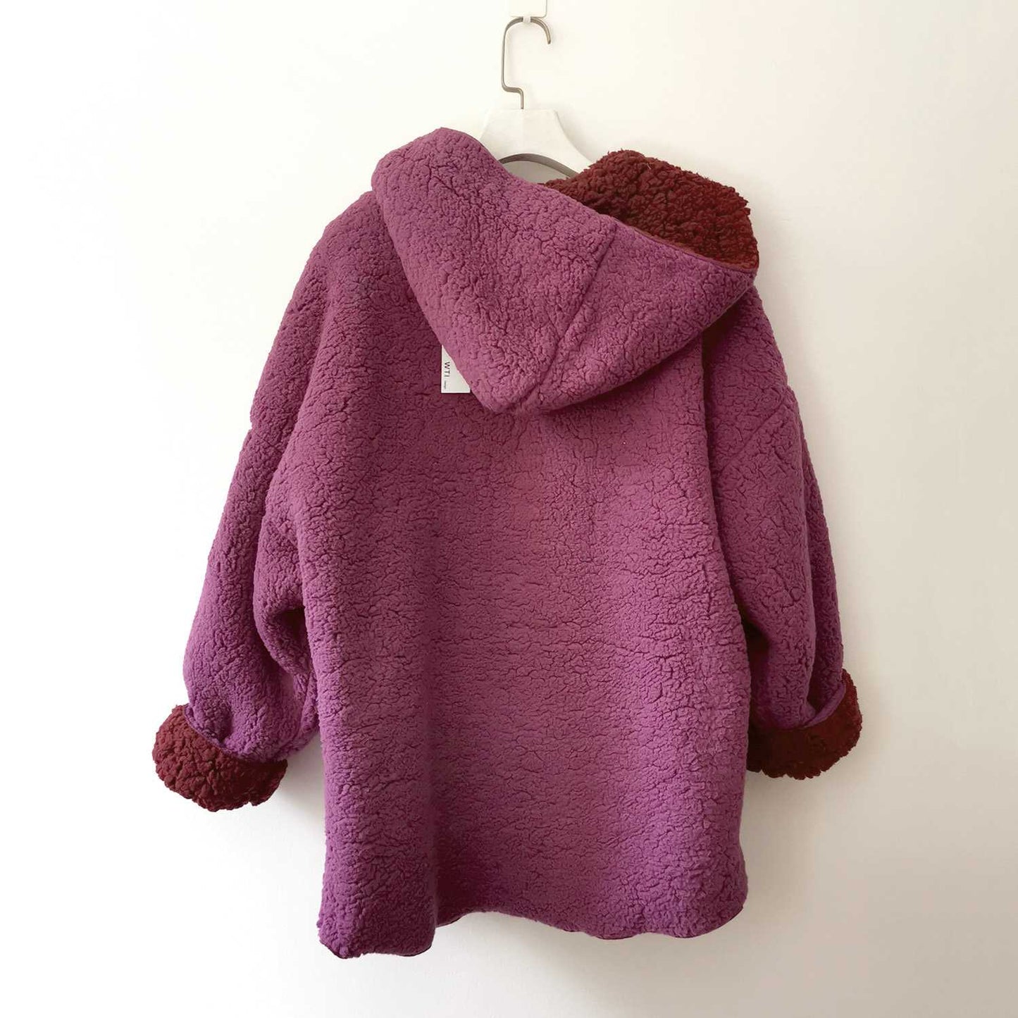 Reversible Oversized Soft Fuzzy Hoodie Coat - worthtryit.com