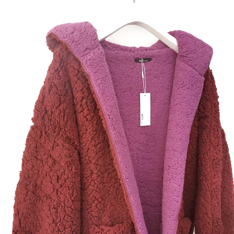 Reversible Oversized Soft Fuzzy Hoodie Coat - worthtryit.com