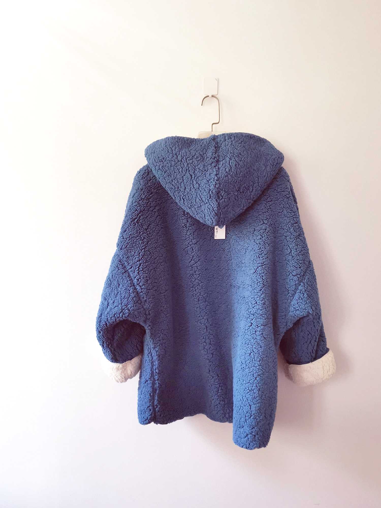 Reversible Oversized Soft Fuzzy Hoodie Coat - worthtryit.com