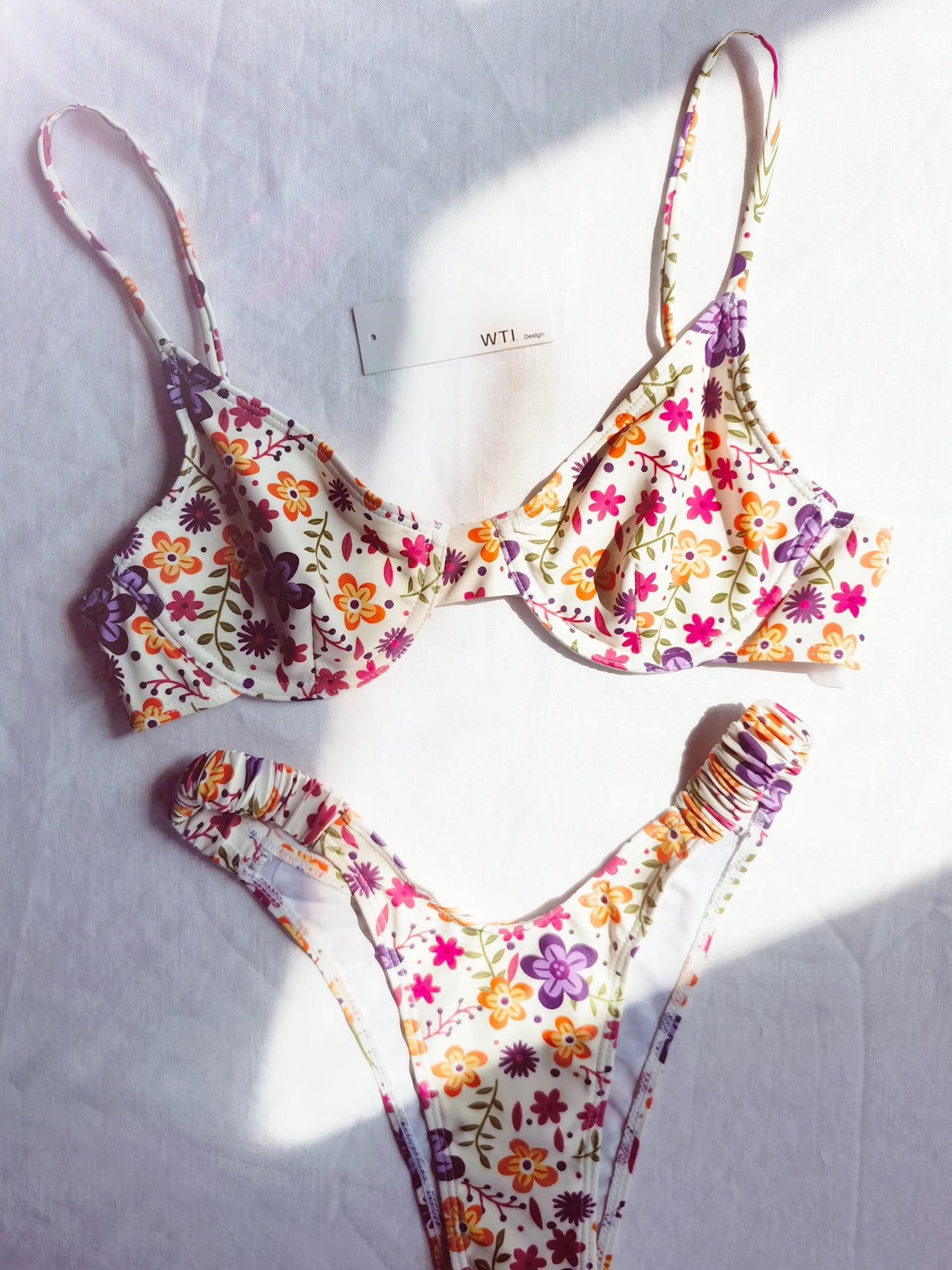 Floral Print Underwire Bikini Swimsuit QY21