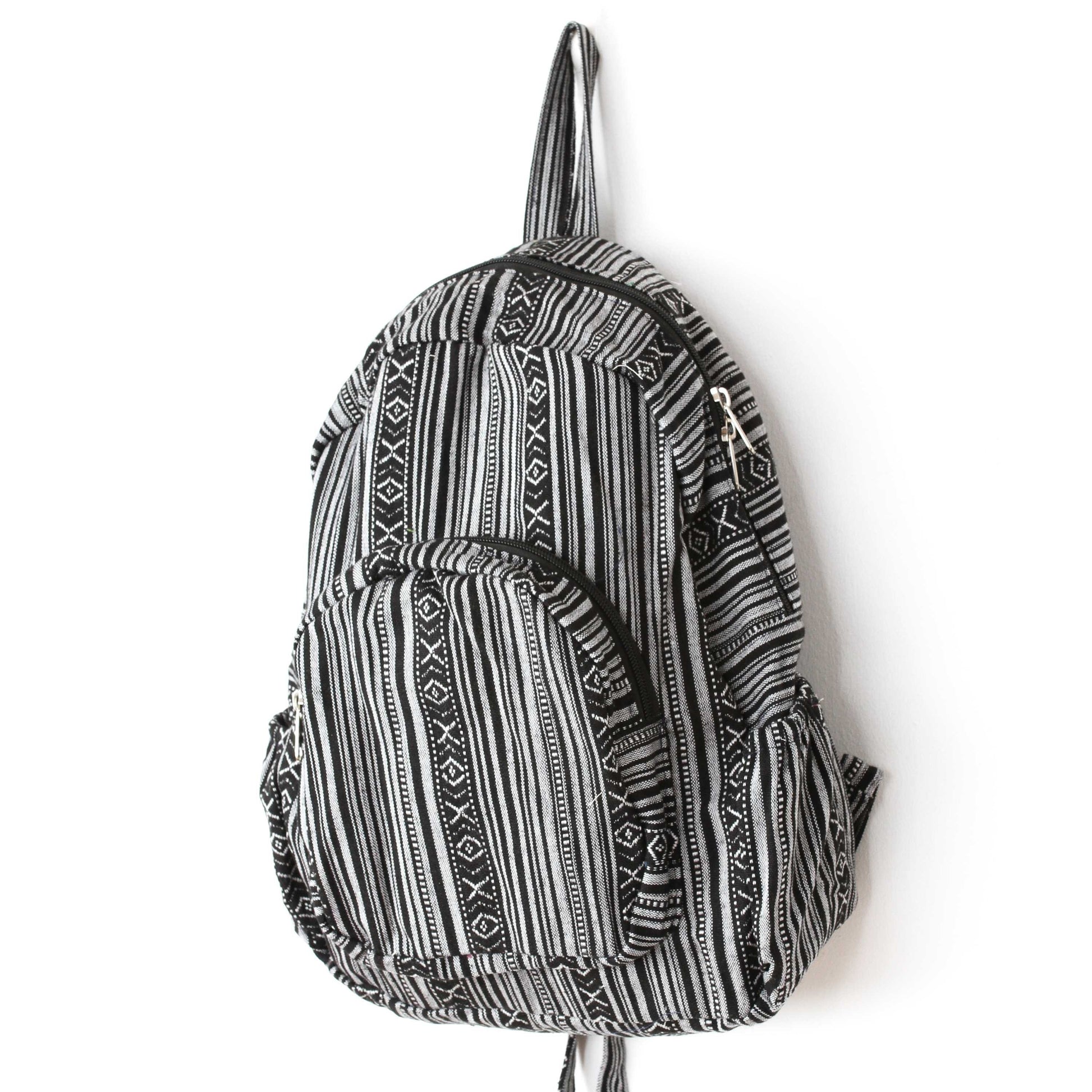 Boho Style Thailand Cotton Backpack-Green Row - worthtryit.com