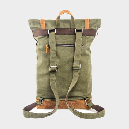 Color Blocked Canvas Backpack 15"