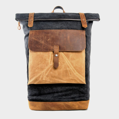 Color Blocked Canvas Backpack 15"