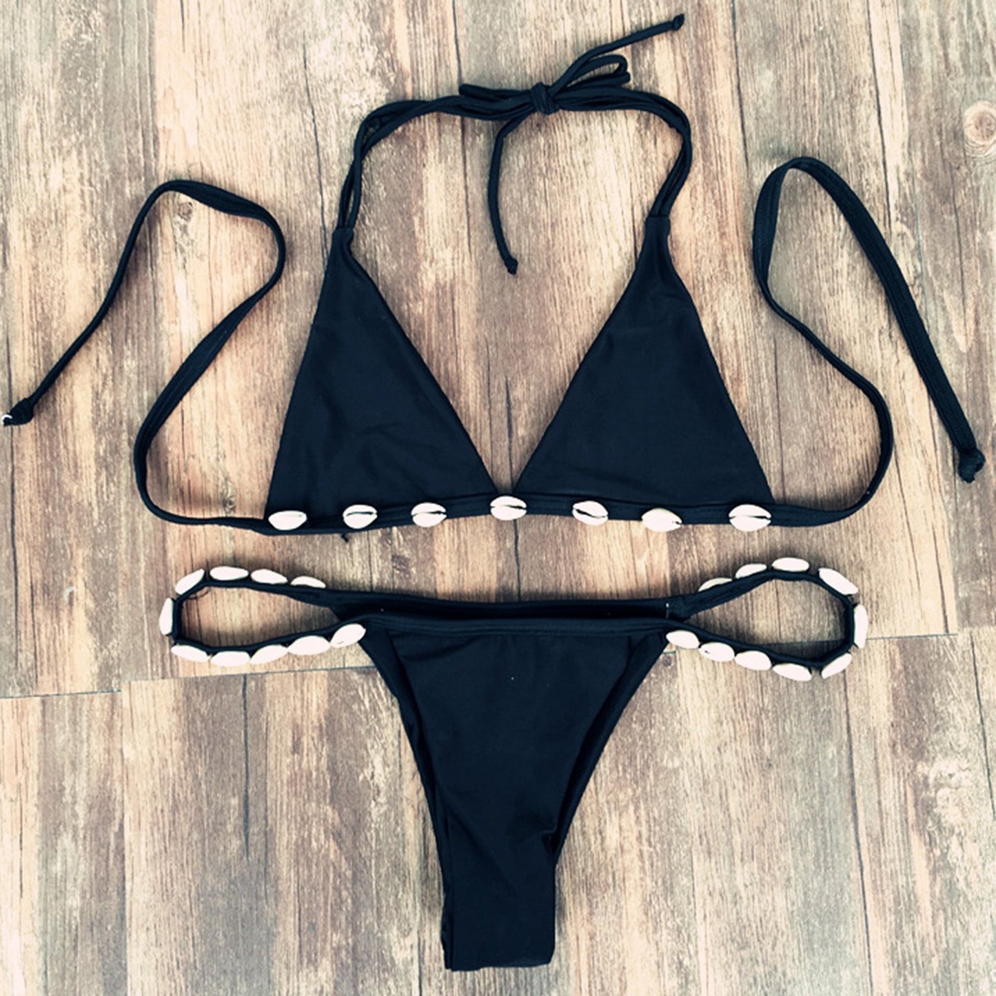 Seashell  Triangle Bikini Set - worthtryit.com