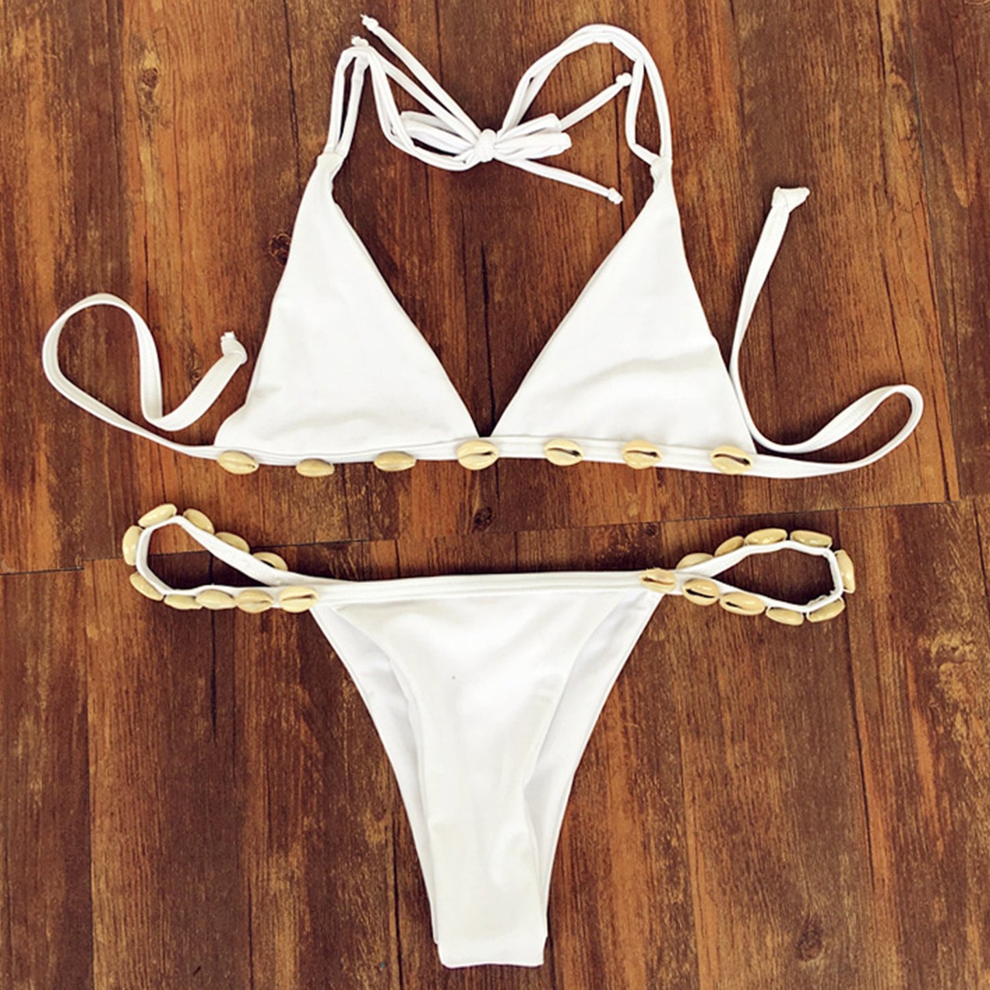 Seashell  Triangle Bikini Set - worthtryit.com