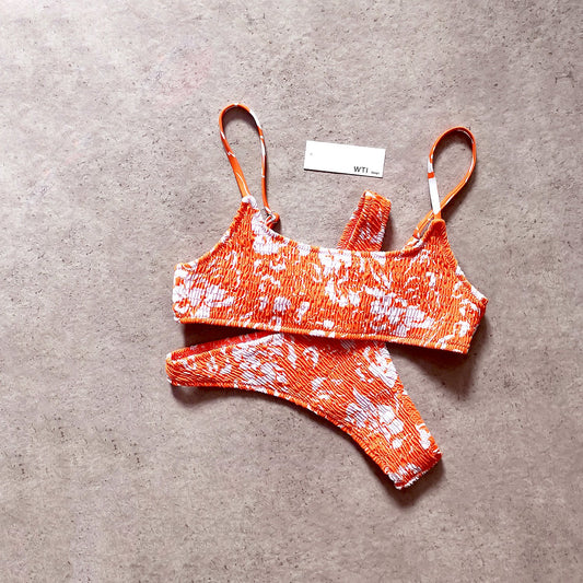 Floral Scrunched Crop Top Bikini Swimsuit SY20