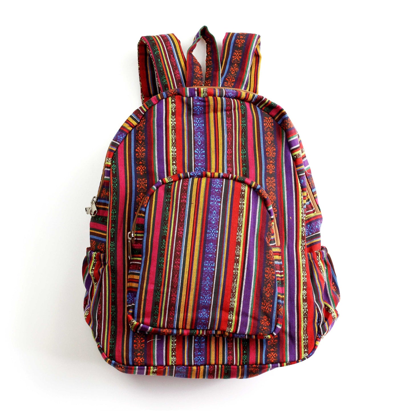 Floral Cotton Tribal Bohemian Hippie Backpack-Green Row