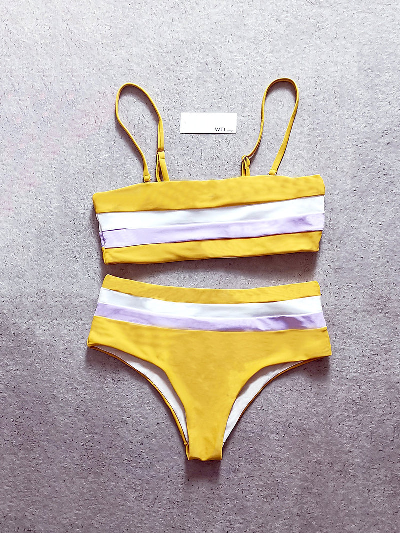 ZINPRETTY Women High Waisted Bikini Set Sports Color Block