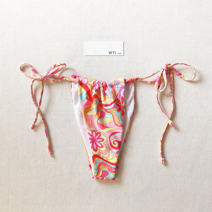 Floral Print Triangle Bikini Swimsuit DY21