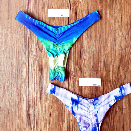 Tie Dye Underwire High Leg Bikini Swimsuit - worthtryit.com