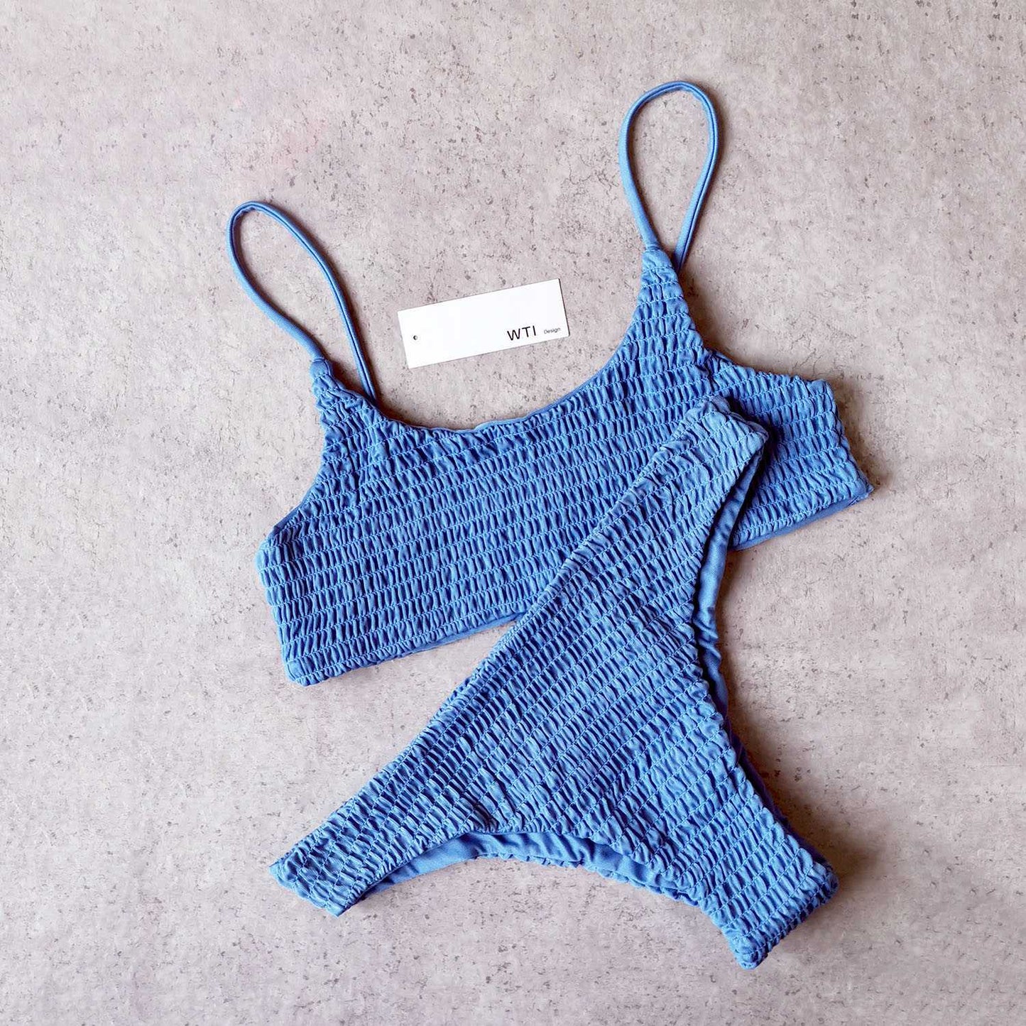 Cute Bikinis Scrunch Swimsuit Spaghetti Bikini Set - worthtryit.com