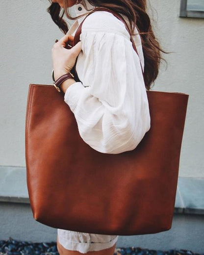 Oversized Leather Womens Tote Bag