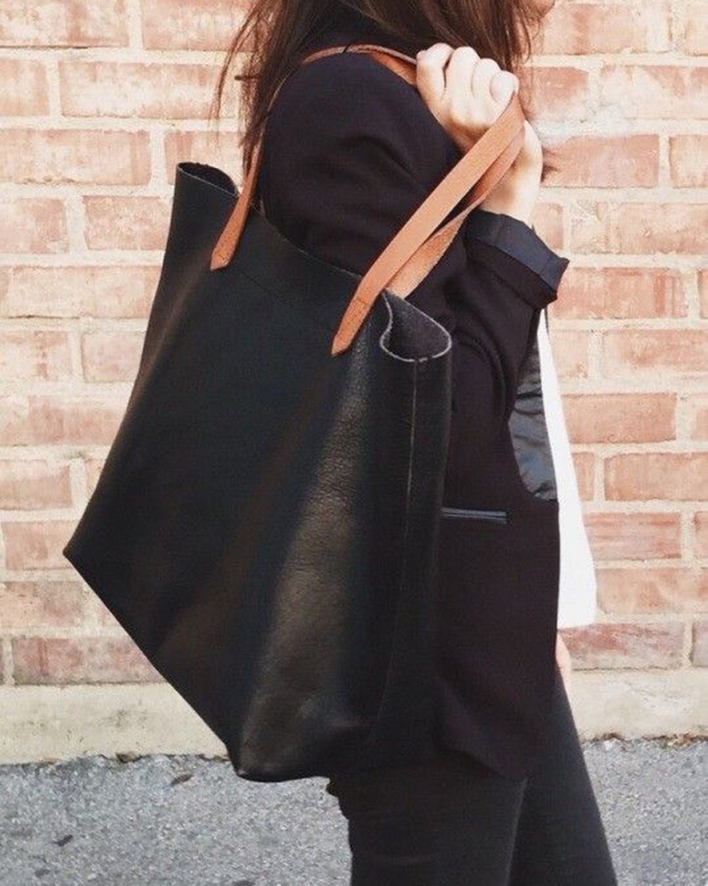 Oversized Leather Womens Tote Bag