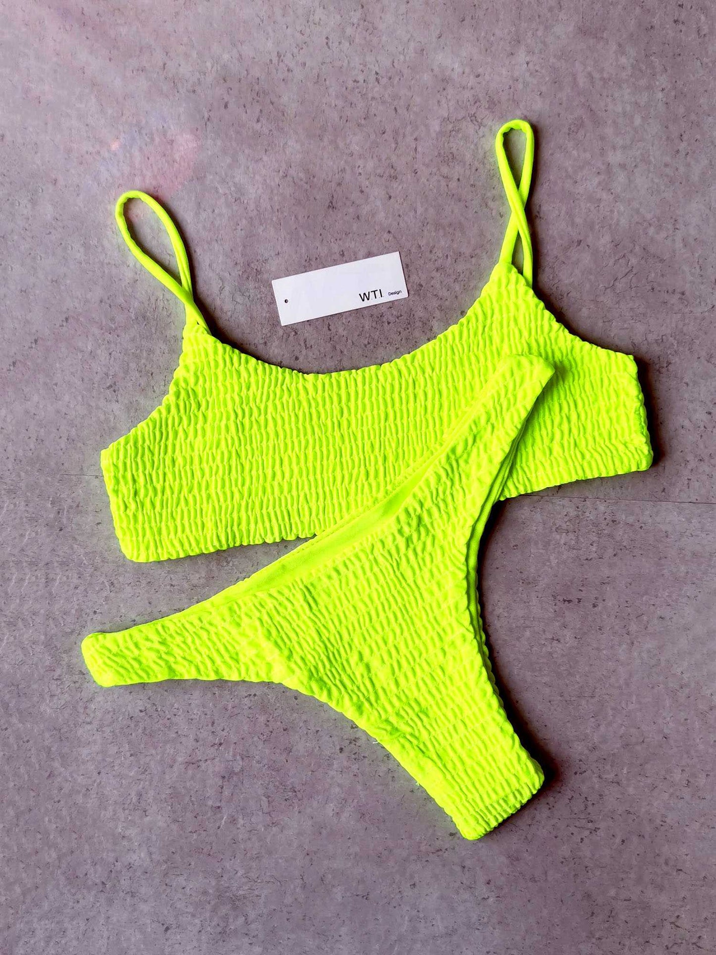 Cute Bikinis Scrunch Swimsuit Spaghetti Bikini Set - worthtryit.com