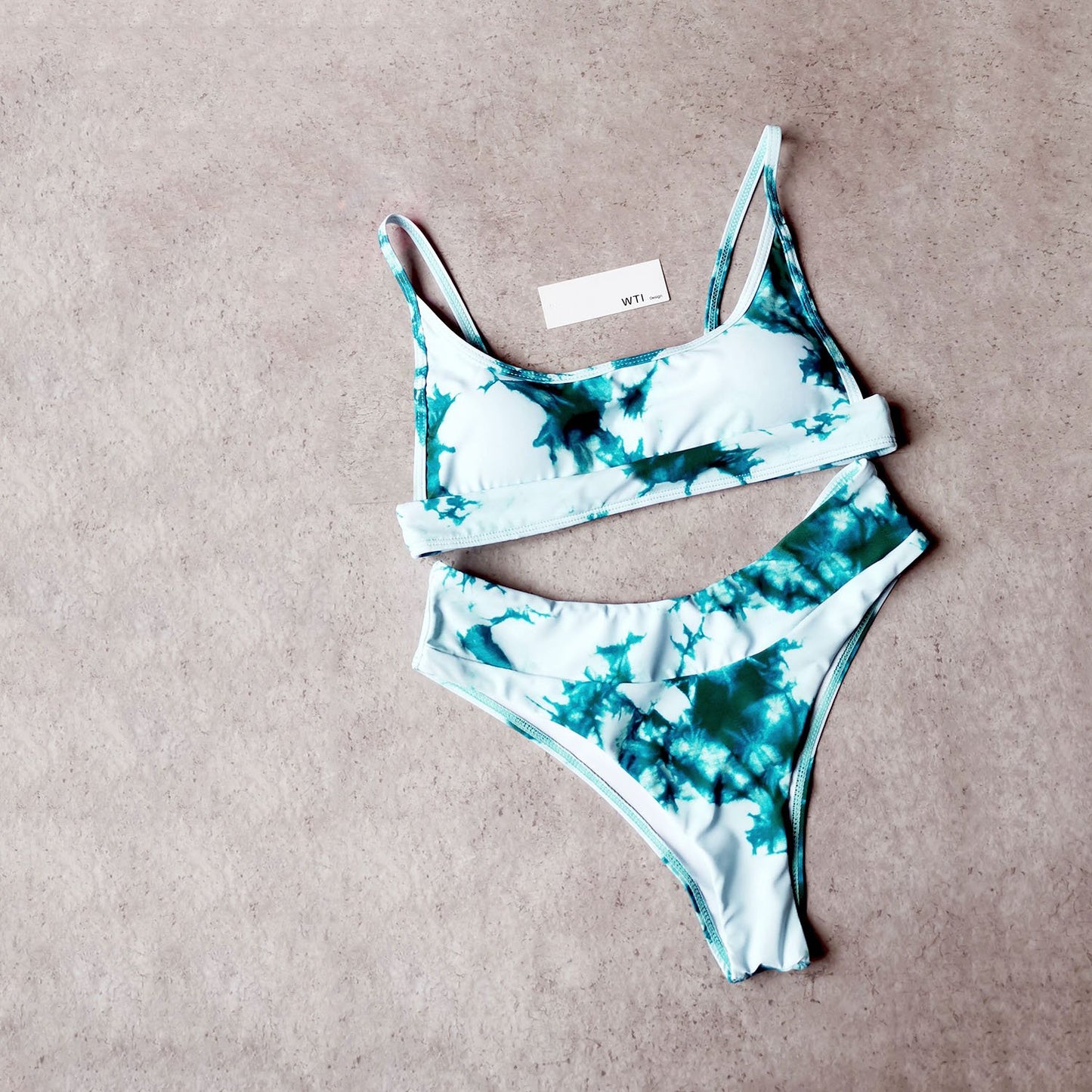 Tie Dye Crop Top Bikini Swimsuit - worthtryit.com