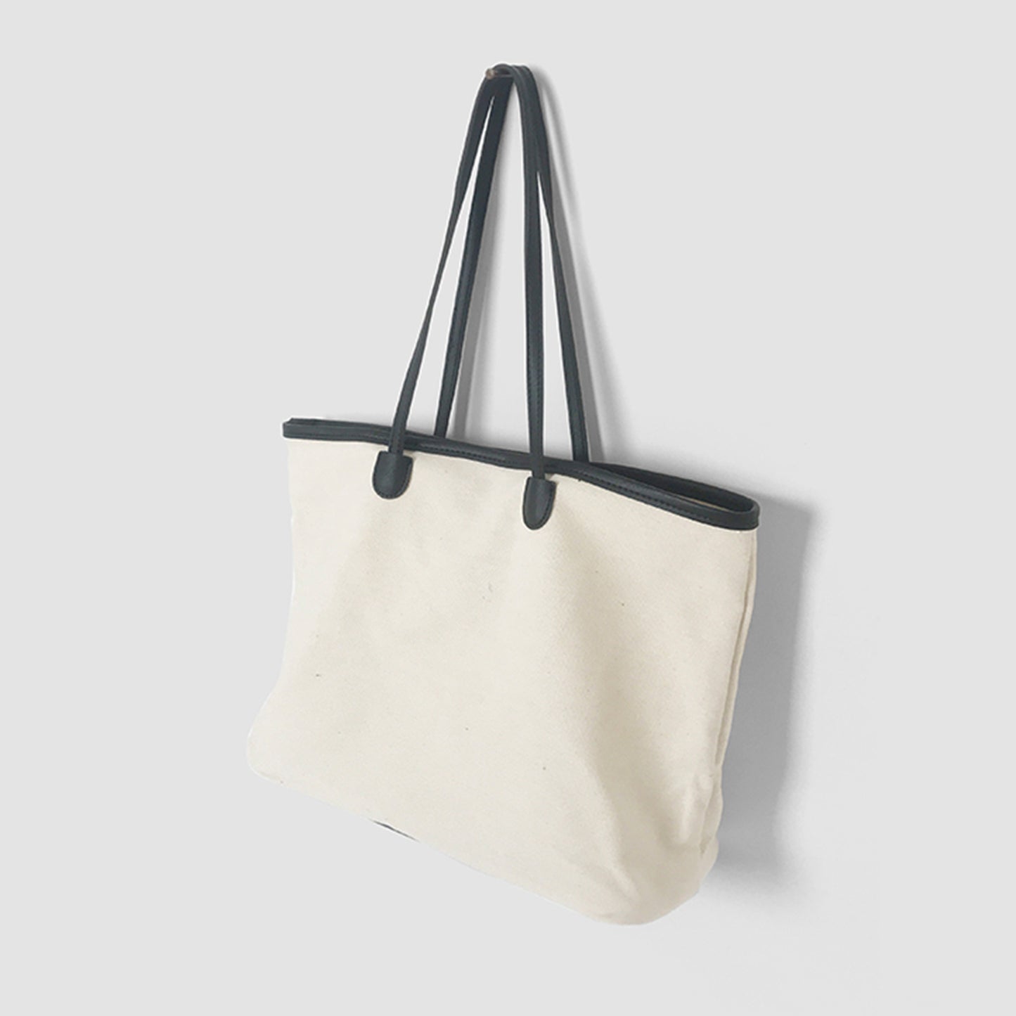 Canvas Tote Bag With PU Handle