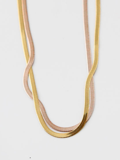 Vintage Gold Snake Bone Necklace